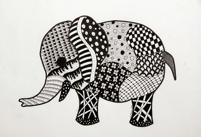 Elephant Zentangle