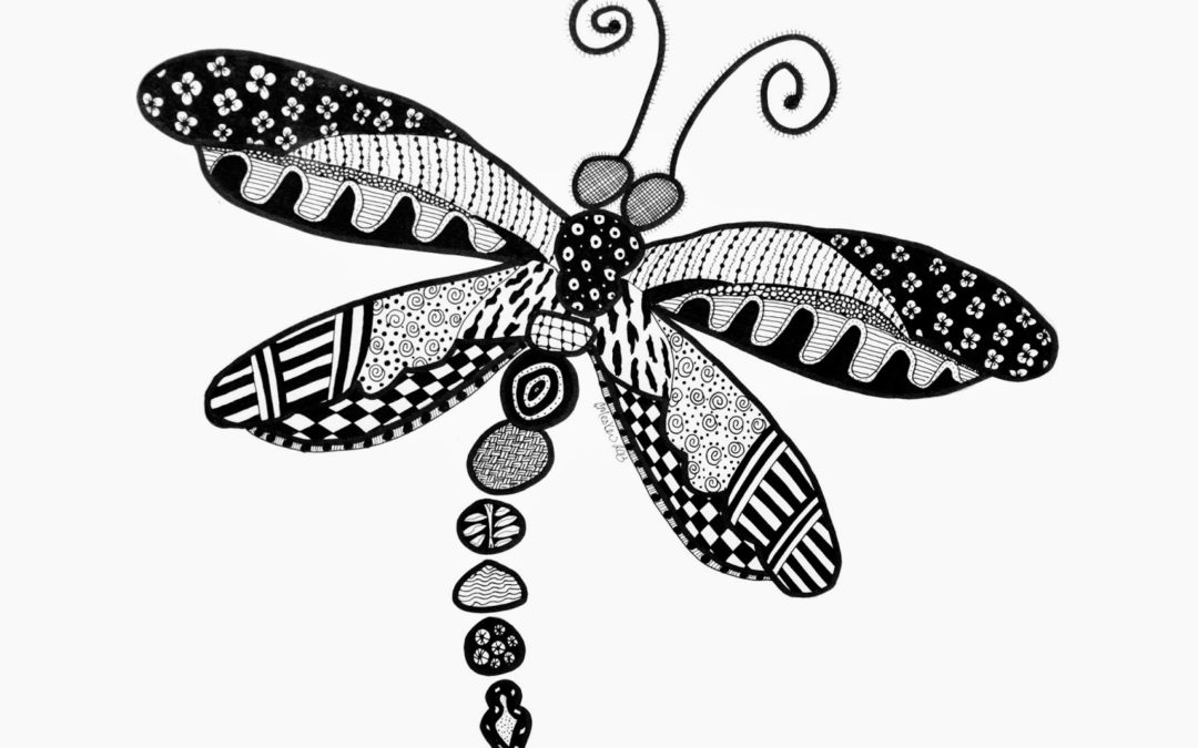 Dragonfly Zentangle – 25/365