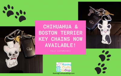 New: Chihuahua and Boston Terrier Cartoon Dog Key Chains