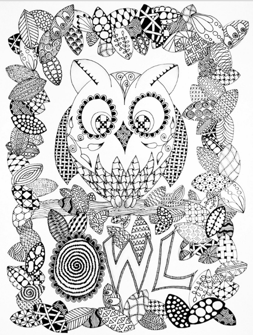 Owl Fall Coloring Page