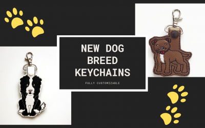 Border Collie and Pit Bull Keychains